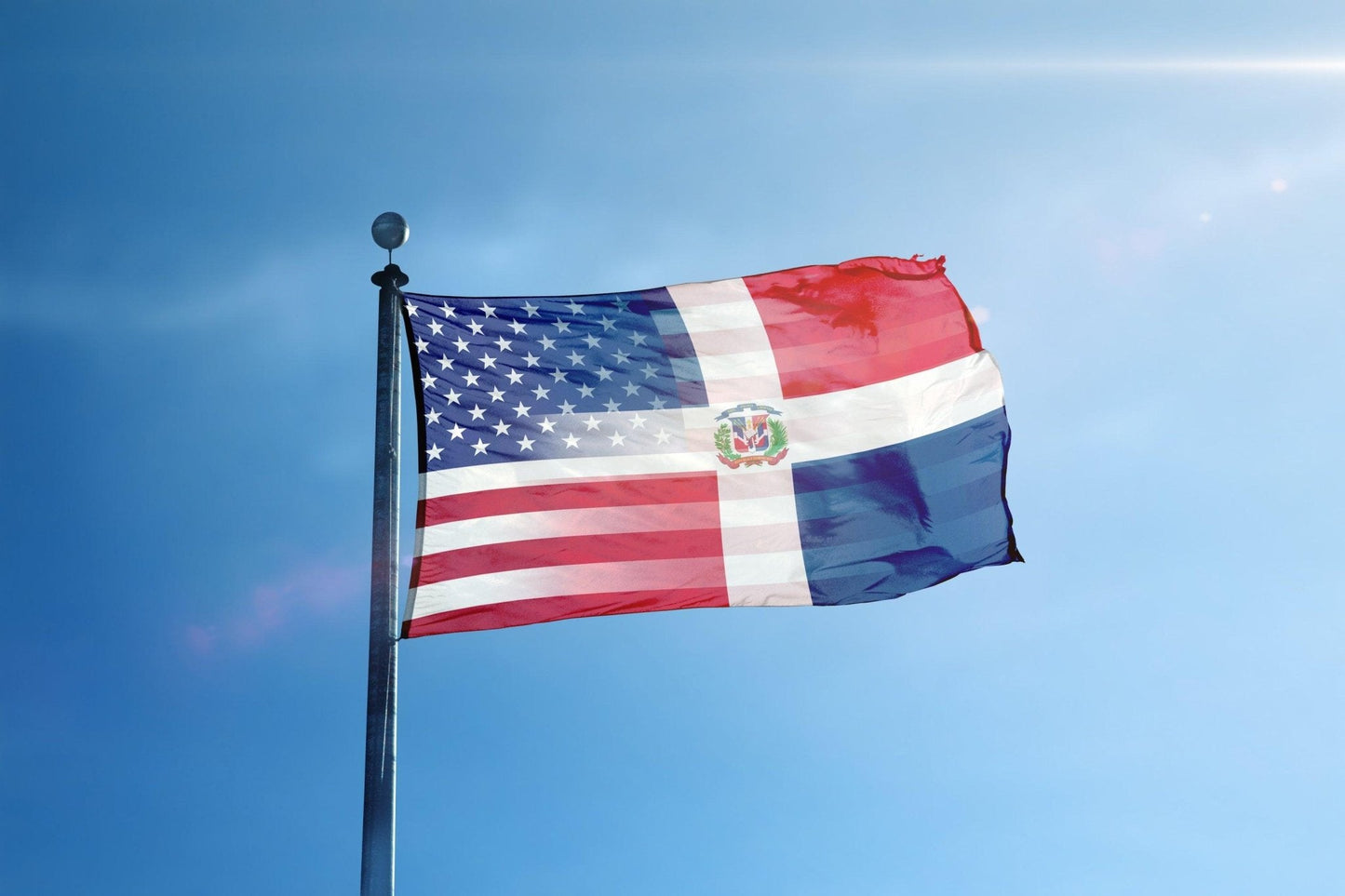 Dominican American Hybrid Flag