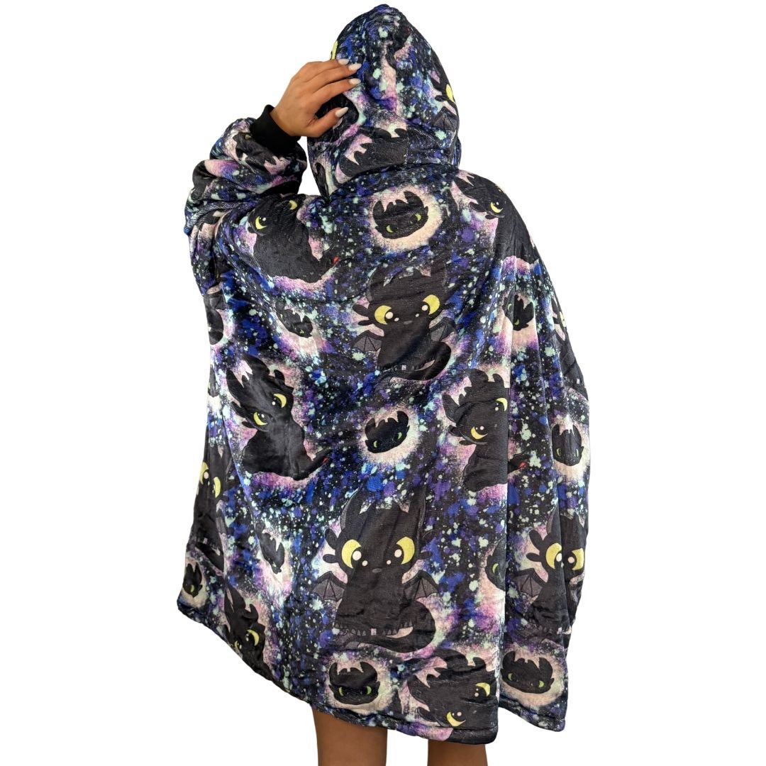Toothless How to Train Your Dragon Wearable Blanket Hoodie for Kids & Adults