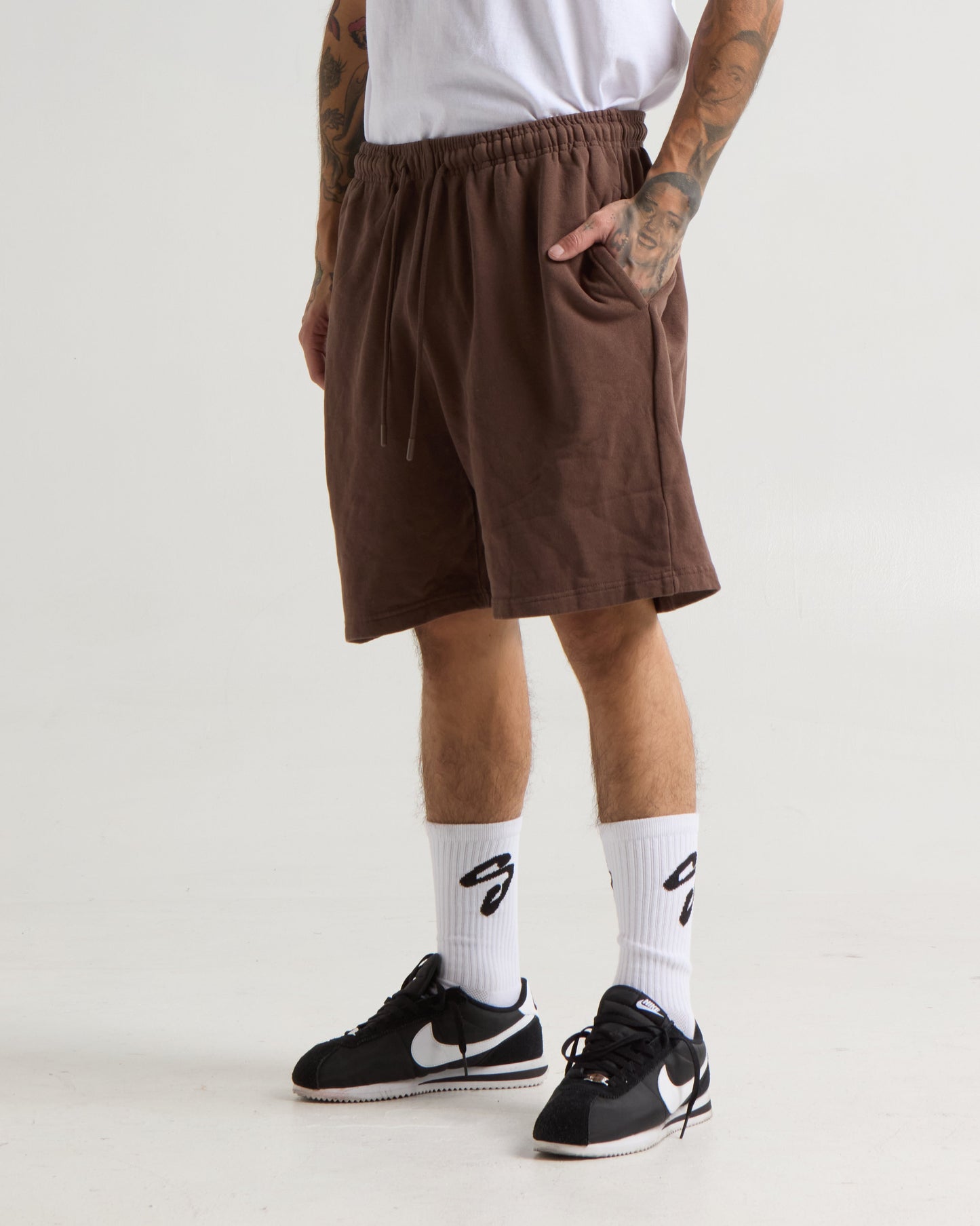 Garment Dye Fleece Mens Shorts