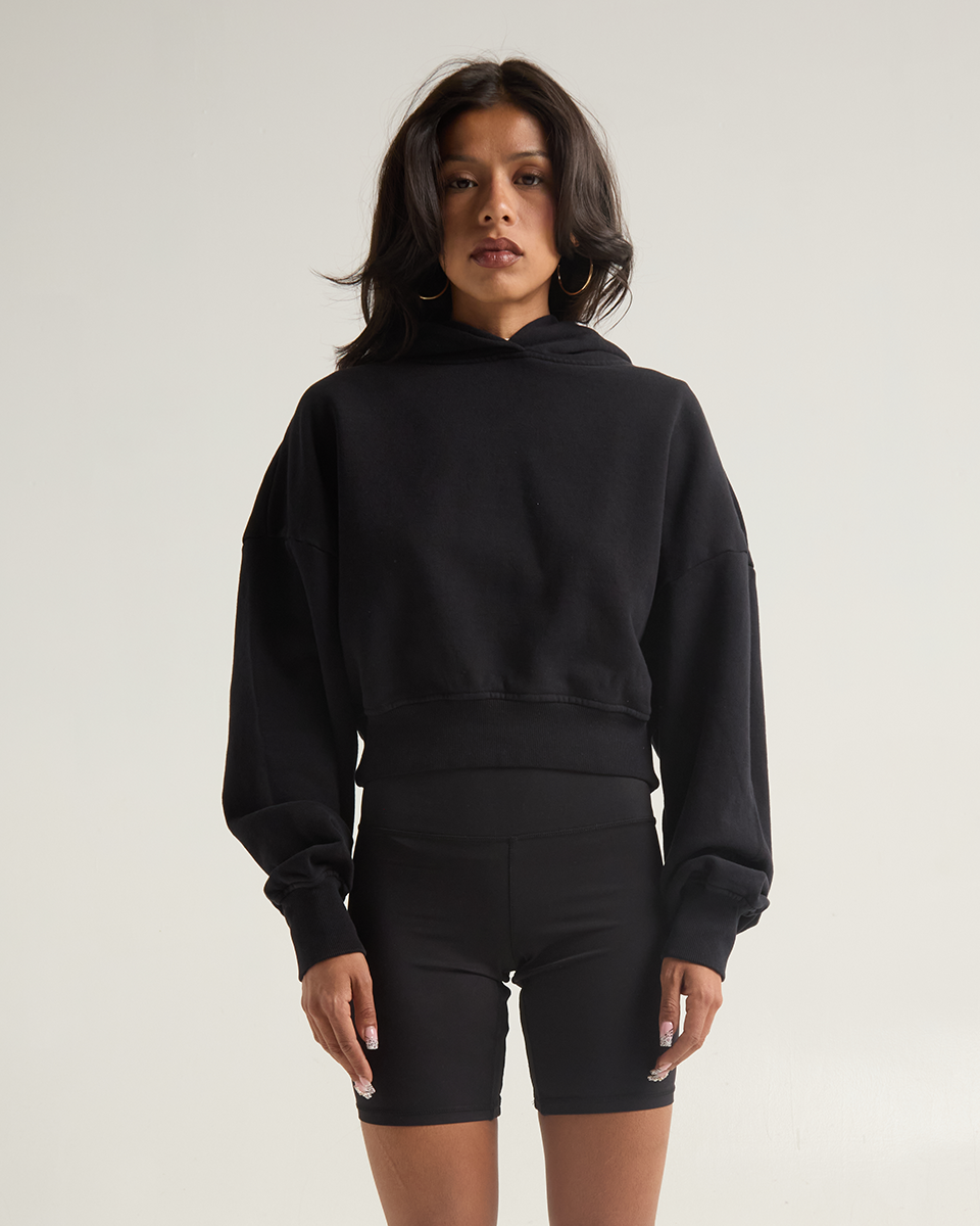 Women's Garment Dye Cropped Hoodie