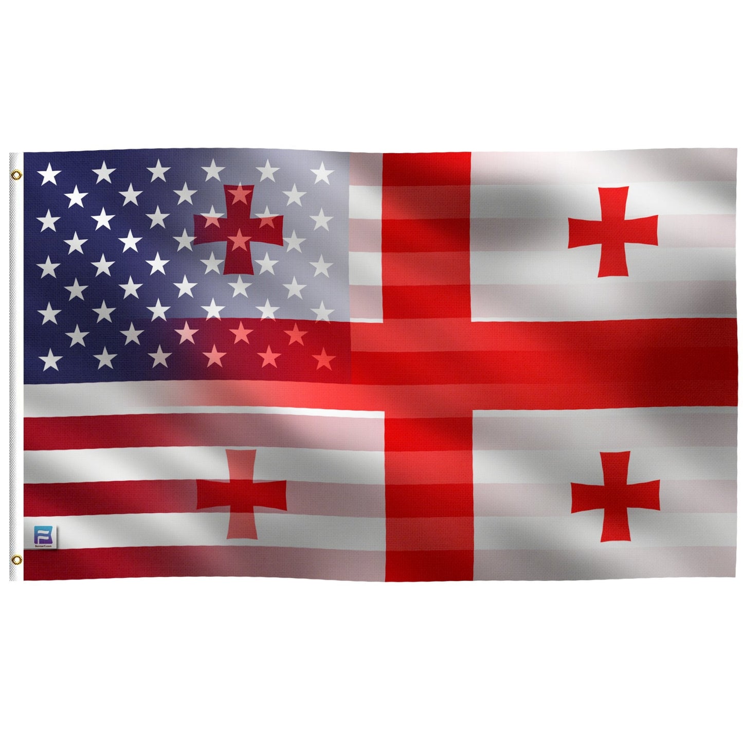 Georgian American Hybrid Flag