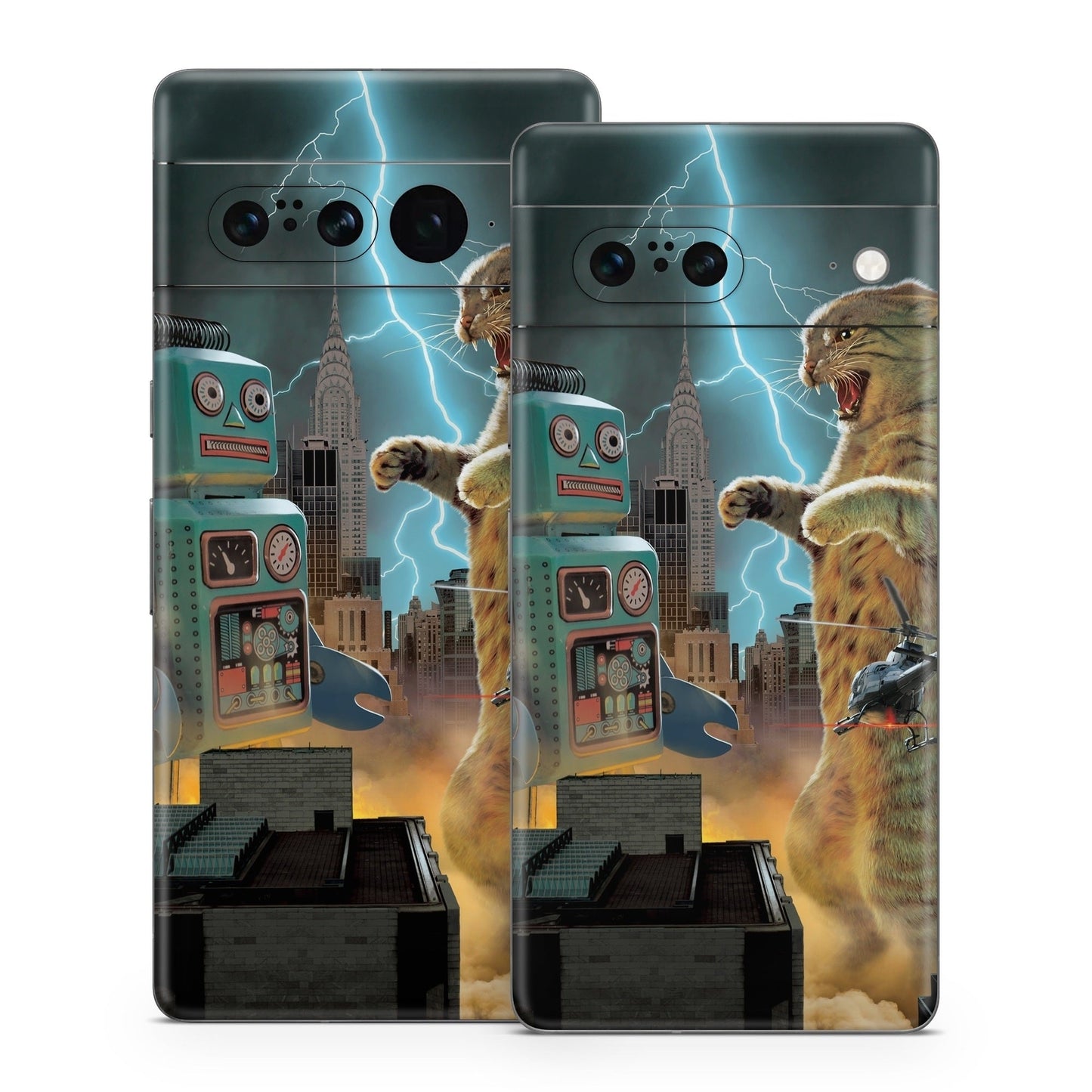 Catzilla Vs Robot - Google Pixel 7 Skin