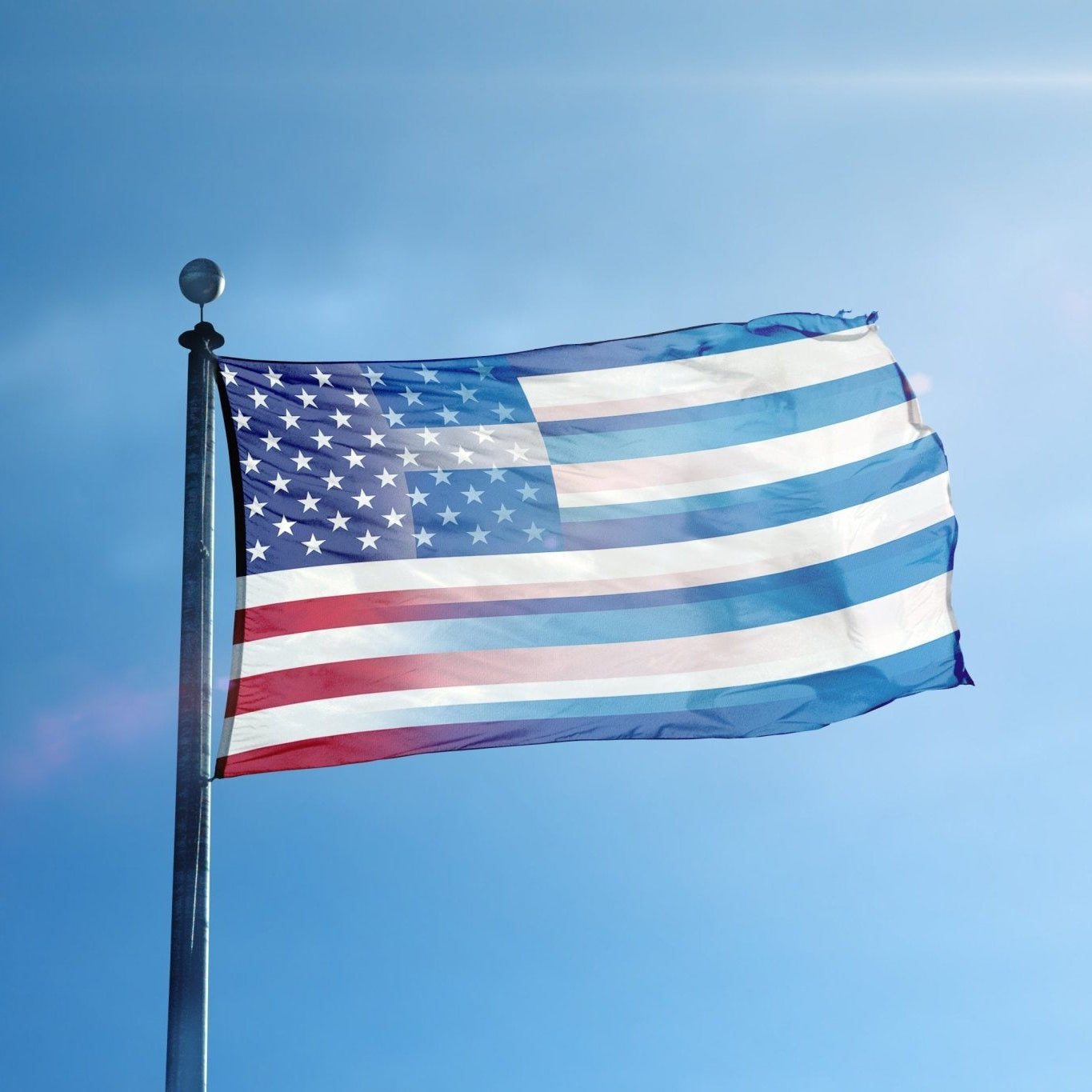 Greek American Hybrid Flag