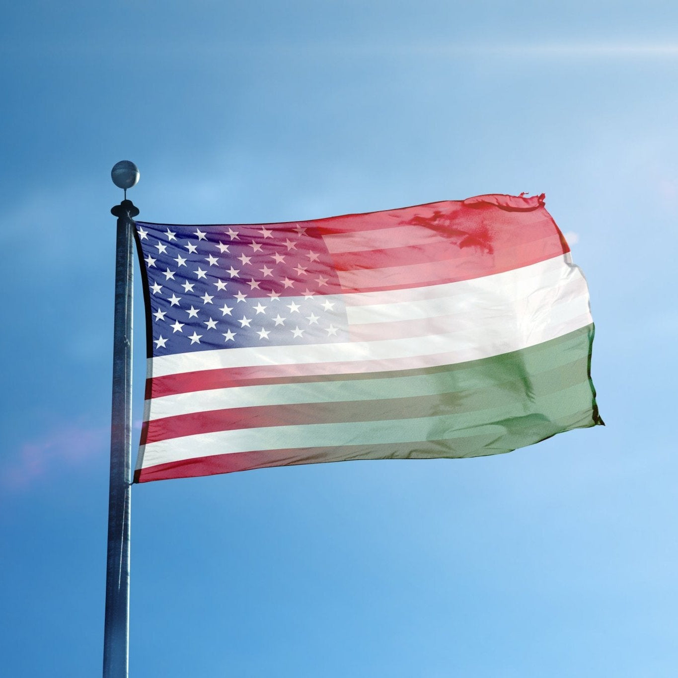 Hungarian American Hybrid Flag