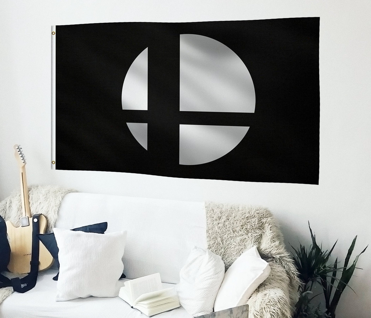 Super Smash Bros. Symbol Flag (Black)