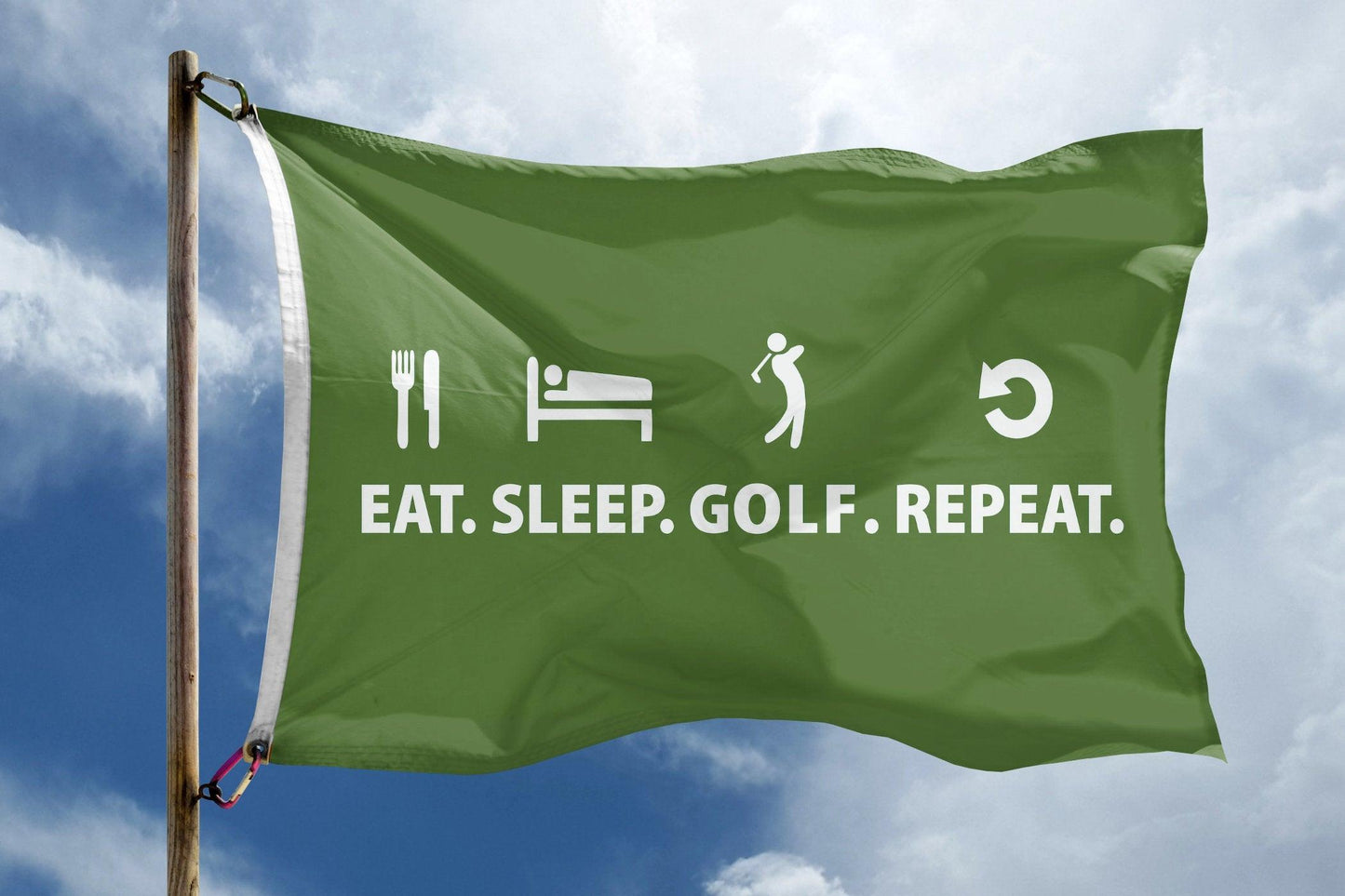 Eat. Sleep. Golf. Repeat Flag