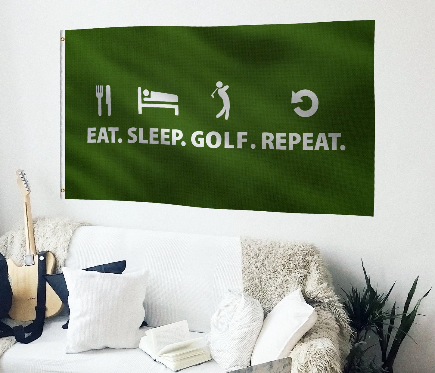 Eat. Sleep. Golf. Repeat Flag