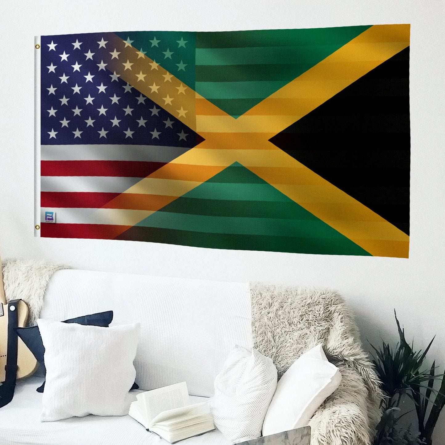 Jamaican American Hybrid Flag