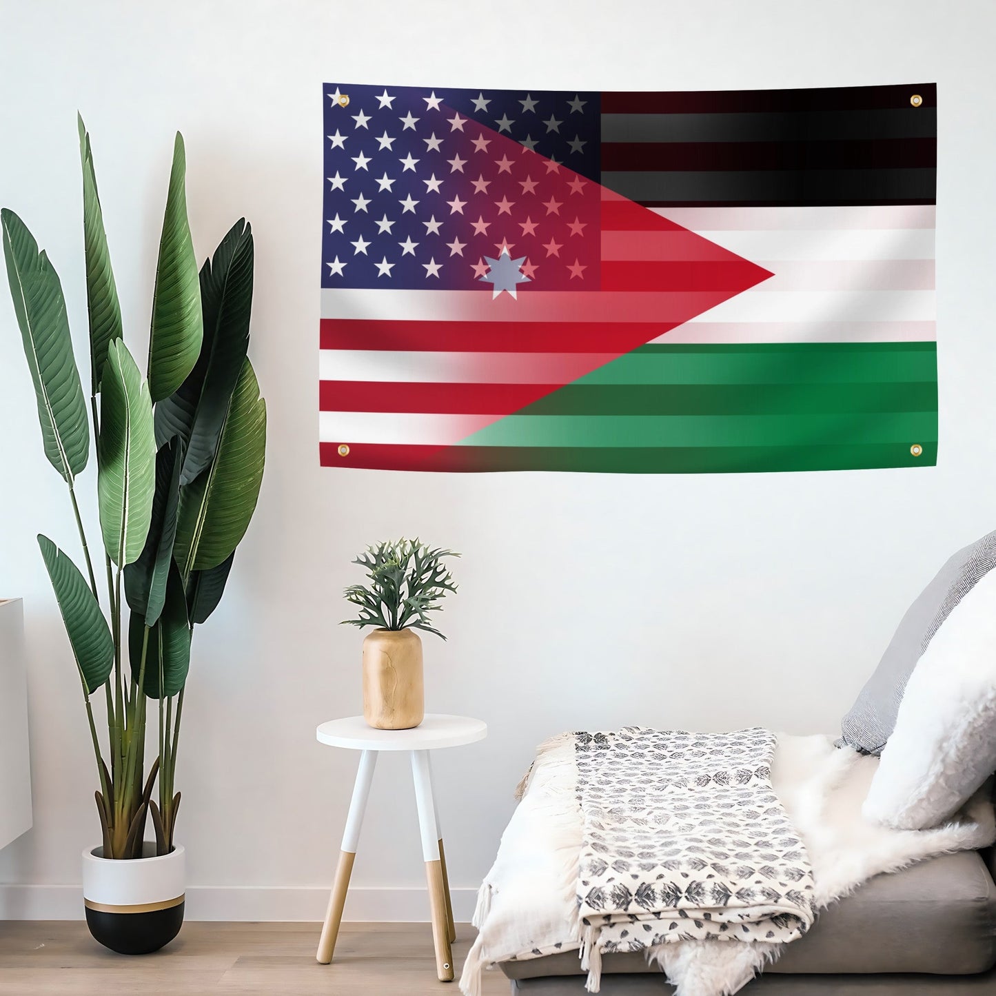 Jordanian American Hybrid Flag