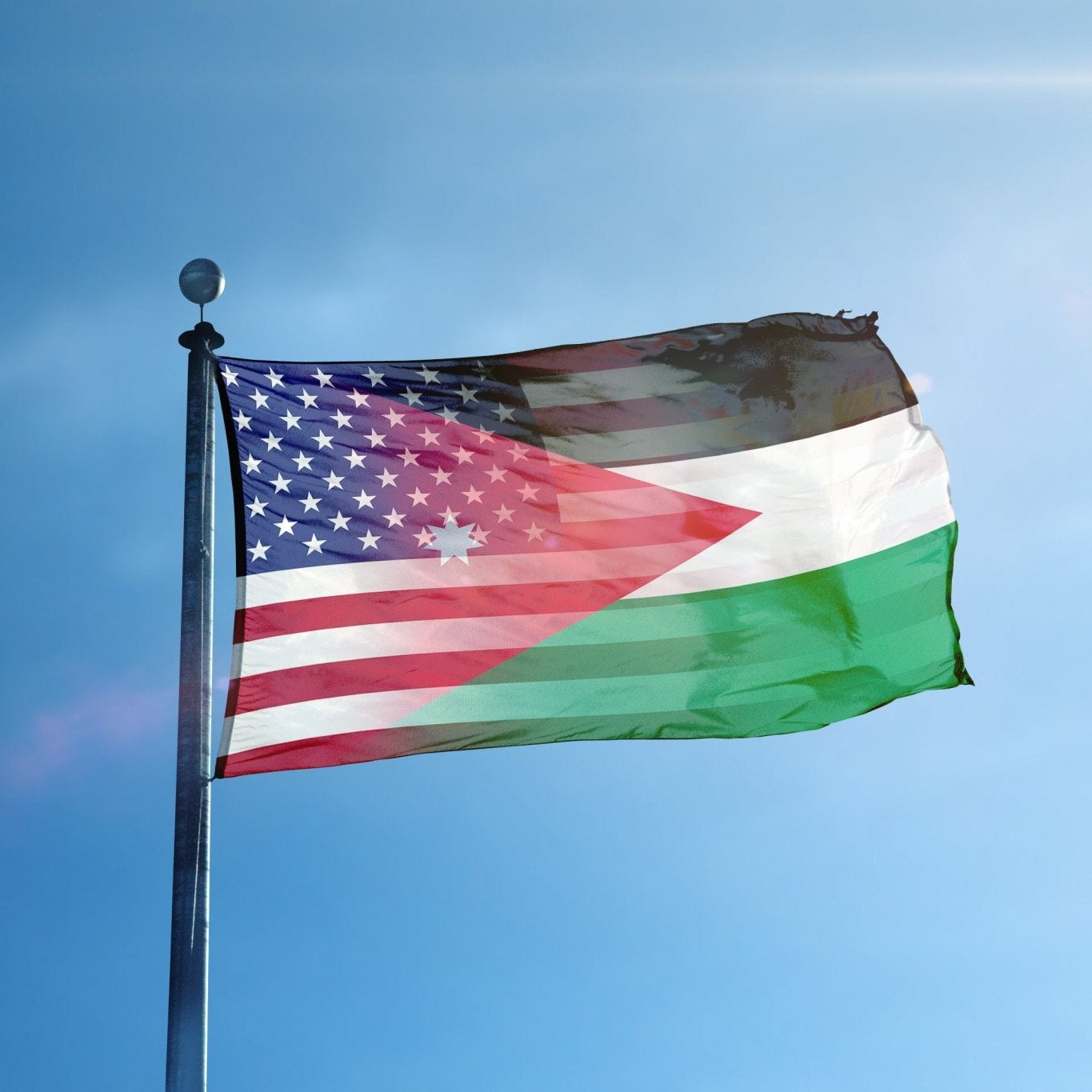 Jordanian American Hybrid Flag