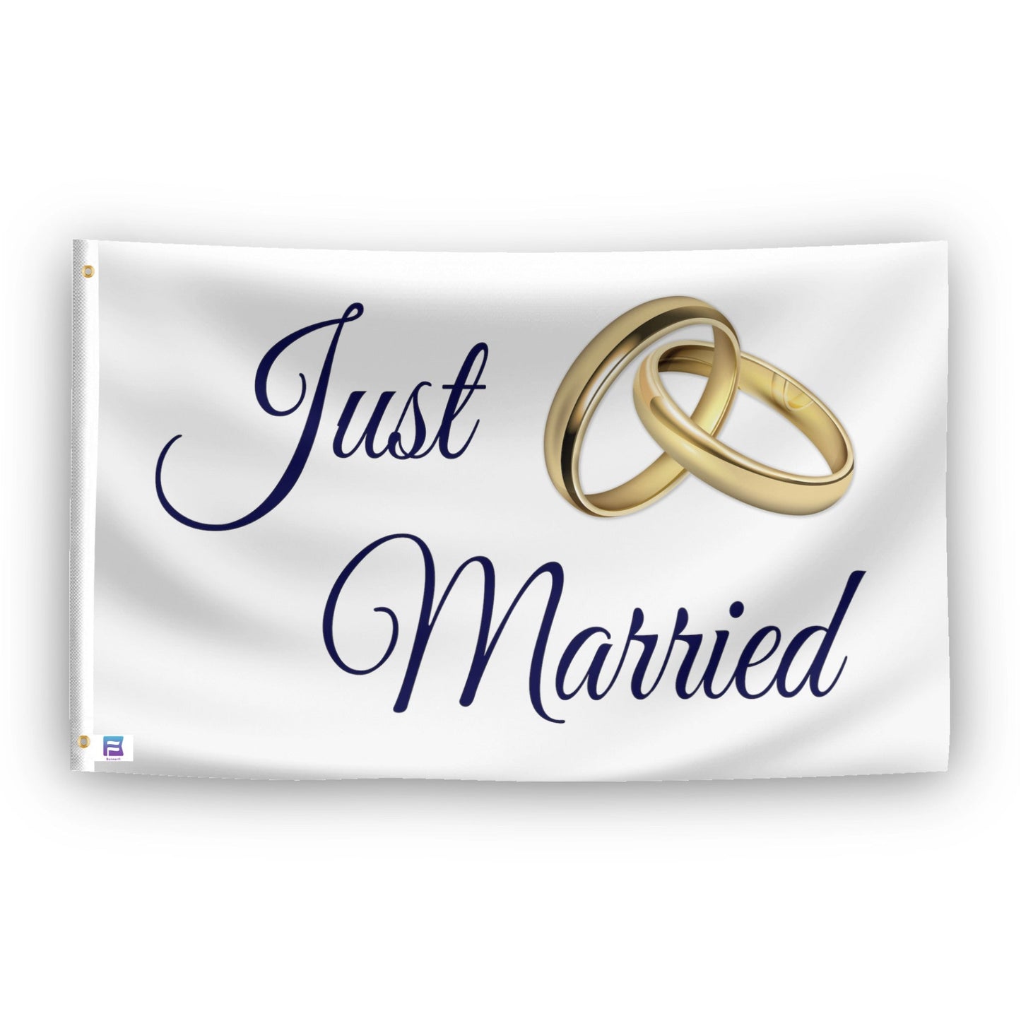 Just Married Wedding Band Flag