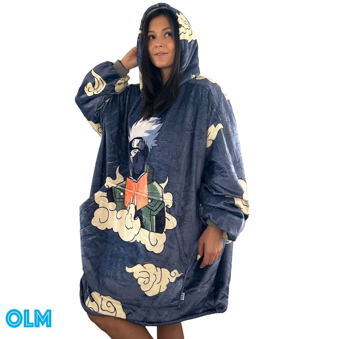 Kakashi Hatake Wearable Blanket Hoodie for Kids & Adults