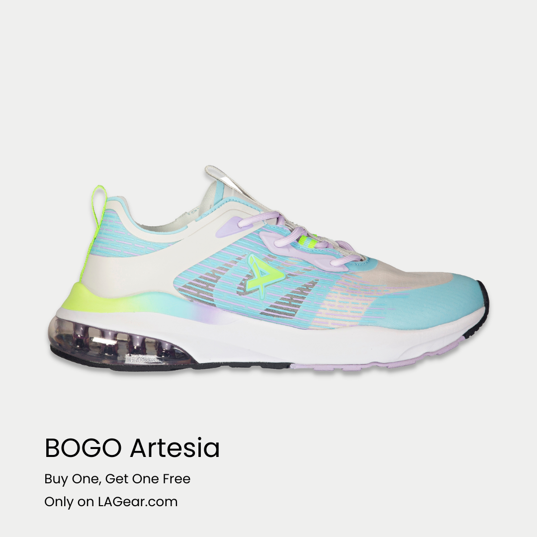 LA Gear Women’s Artesia Lowtop | Gray x Light Blue