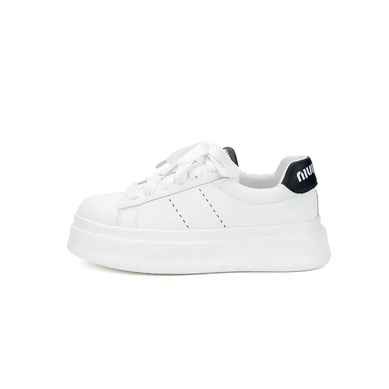 Lace Up Contrast Round Toe Platform Sneakers