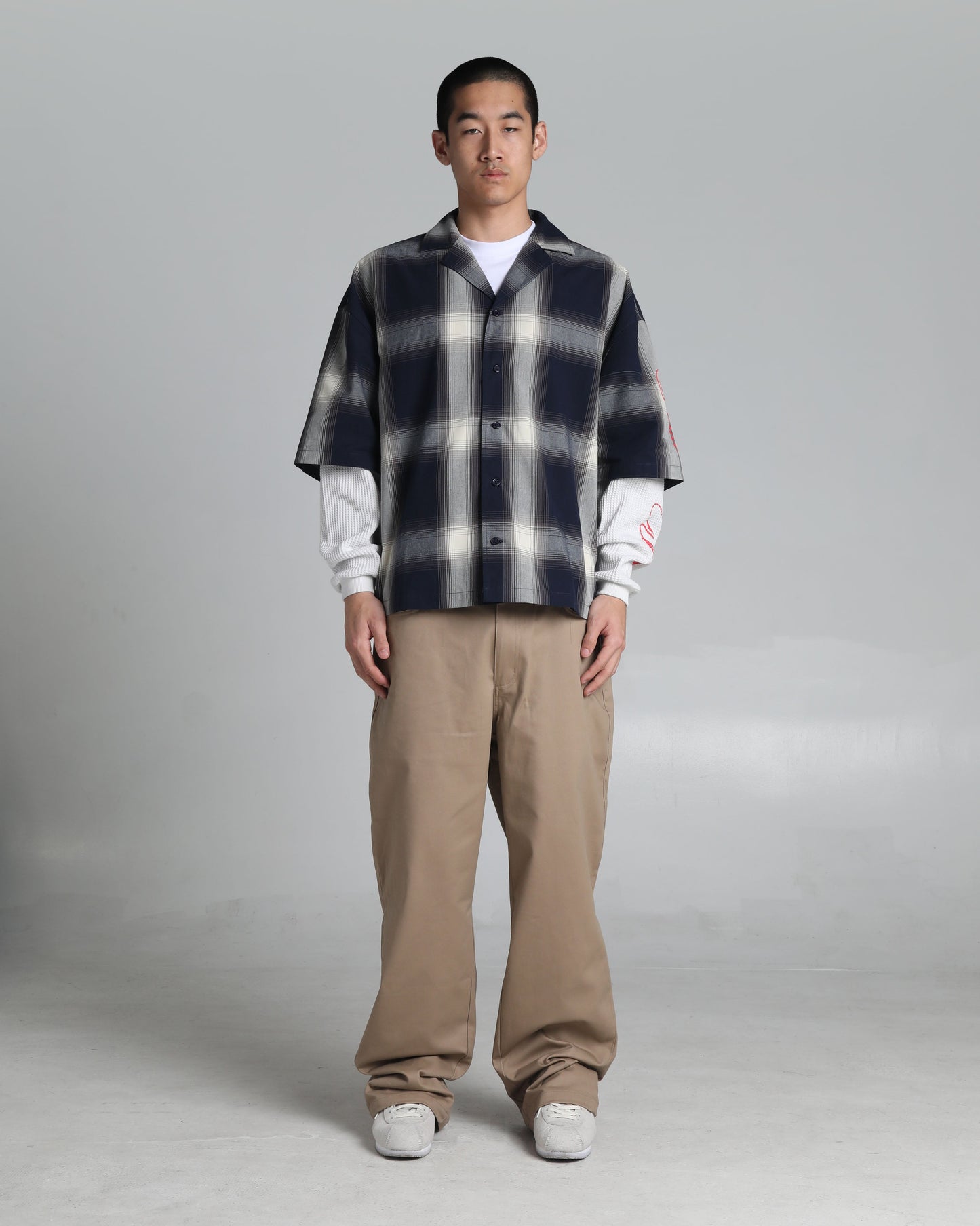 Layered Plaid Short Sleeve