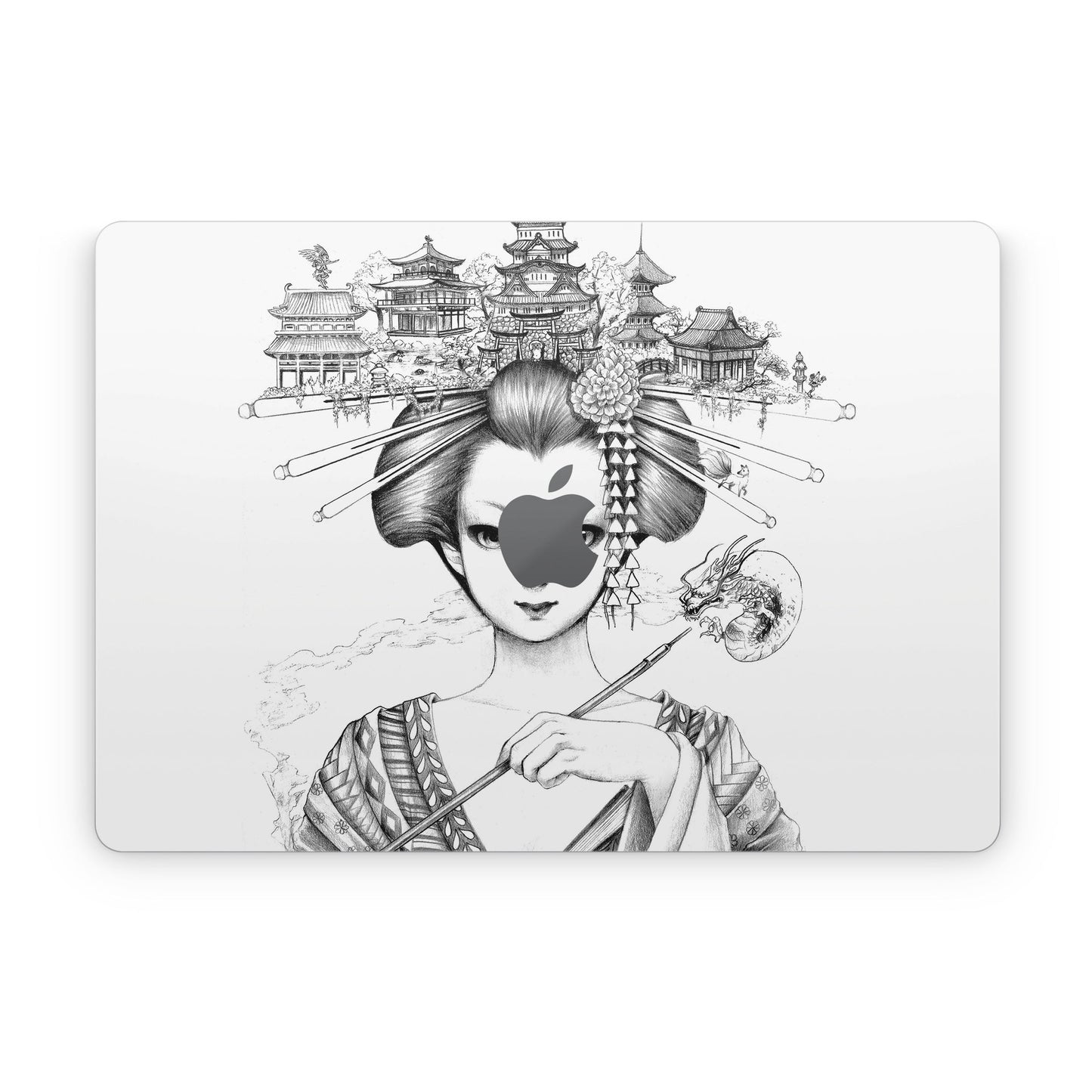 Geisha Sketch - Apple MacBook Skin