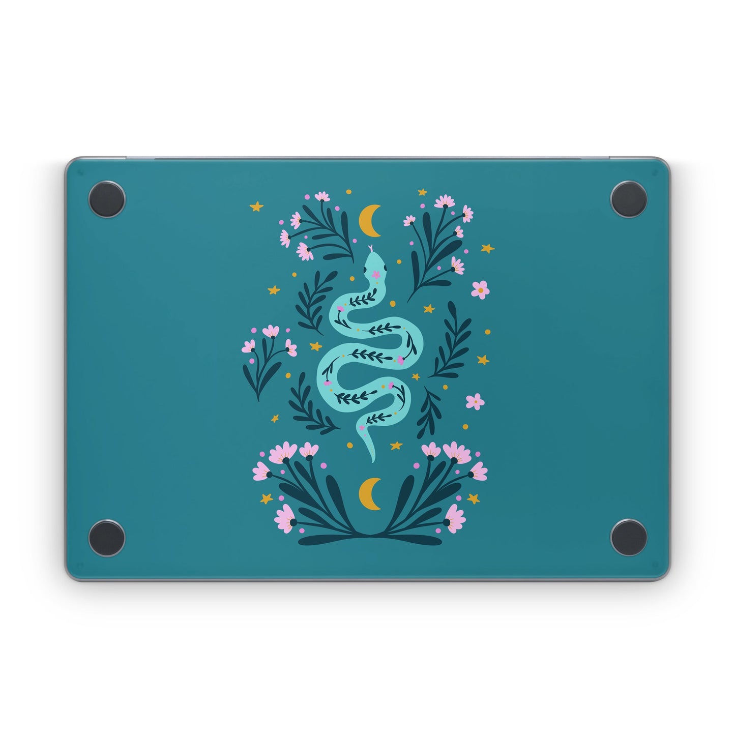 Snake and Flowers - Apple MacBook Skin