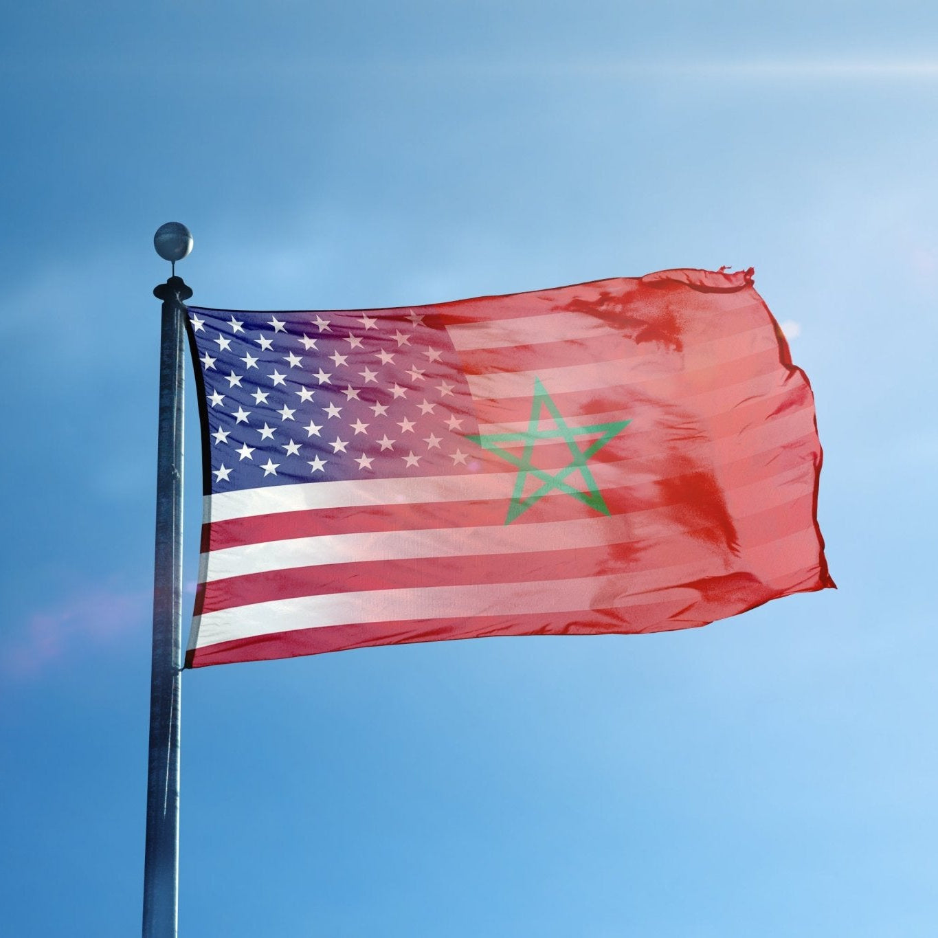 Moroccan American Hybrid Flag