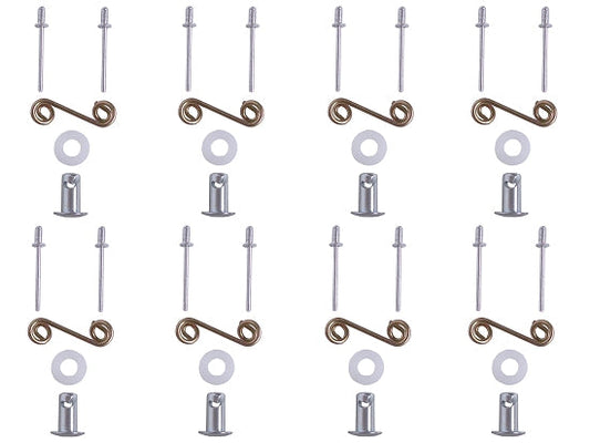 Complete Dzus Fastener Kit with 8 Each of Buttons, Springs, and Rivets
