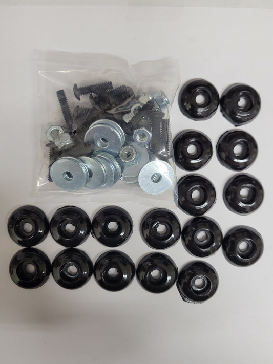 Black Plastic Body Mounting Kit for Secure Kart Attachments