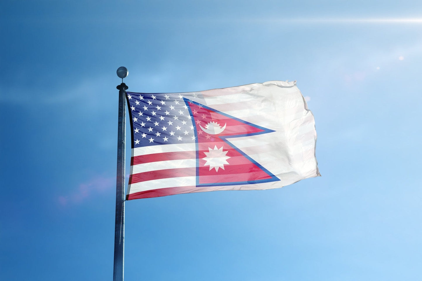 Nepalese American Hybrid Flag