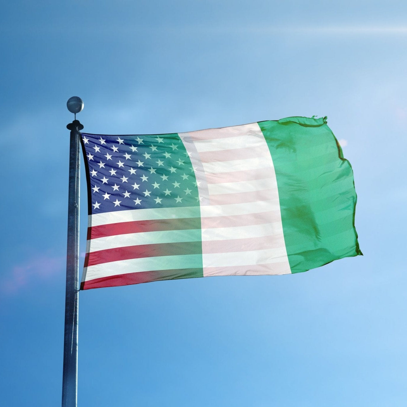 Nigerian American Hybrid Flag