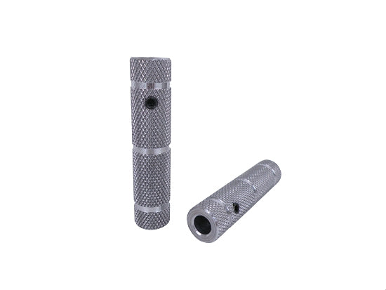 Silver 3/8-Inch Aluminum Pedal Grips - Pair for Sleek Kart Control