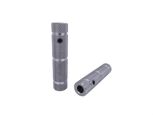 Silver 3/8-Inch Aluminum Pedal Grips - Pair for Sleek Kart Control