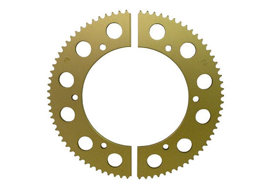 Gold Anodized 64-Tooth #219 Split Sprocket for Kart Precision
