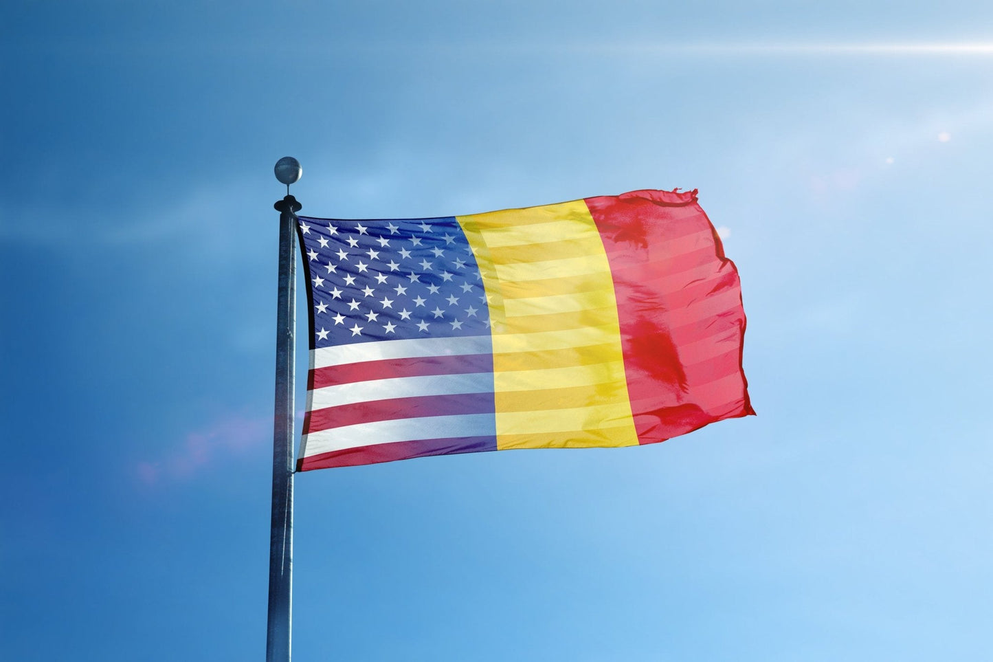 Romanian American Hybrid Flag