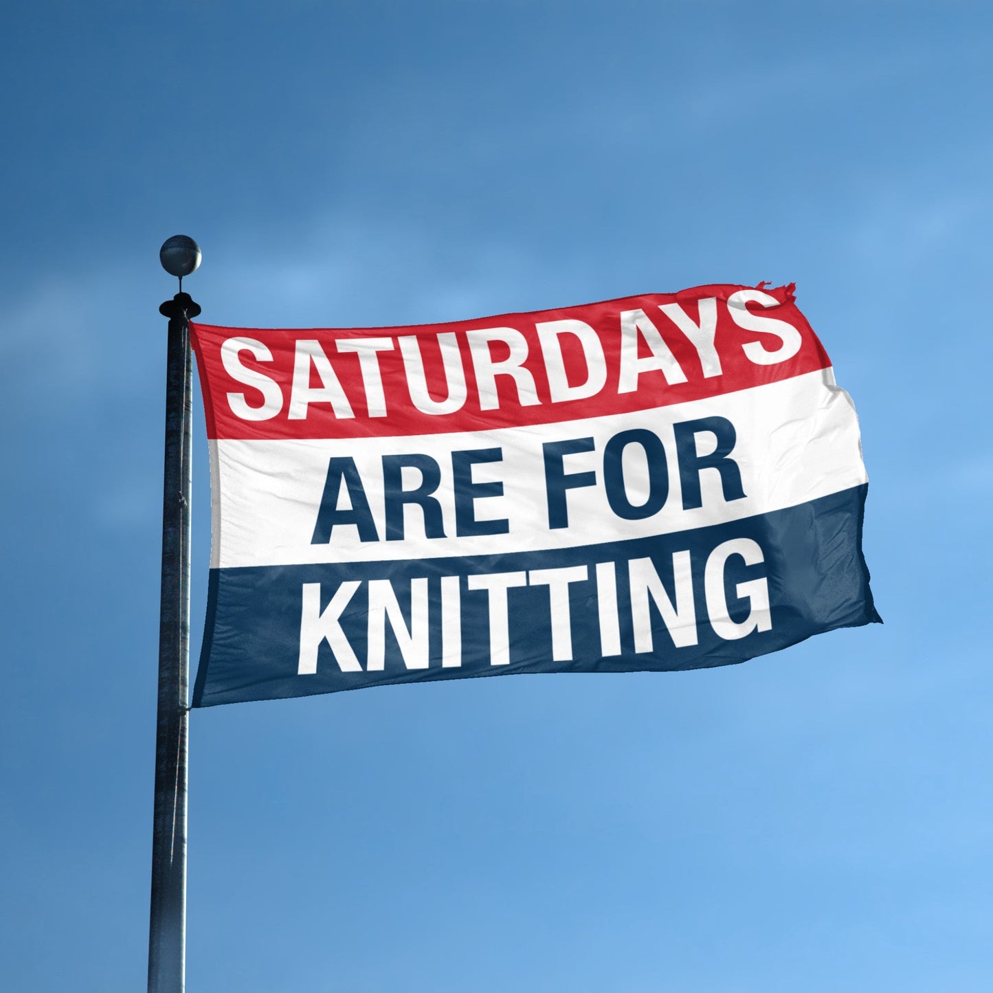 Saturdays Are for Knitting Flag