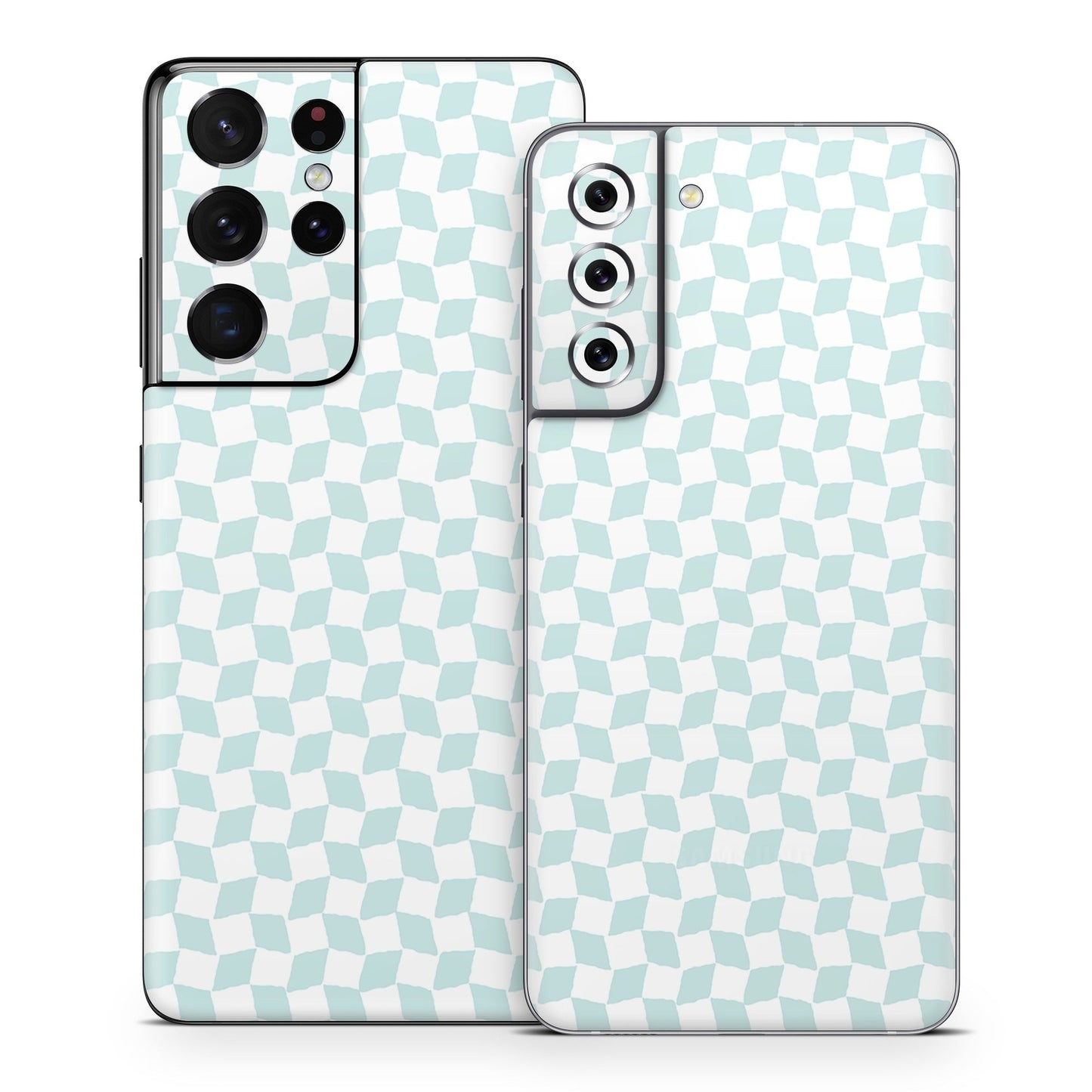 Checker Light Blue - Samsung Galaxy S21 Skin