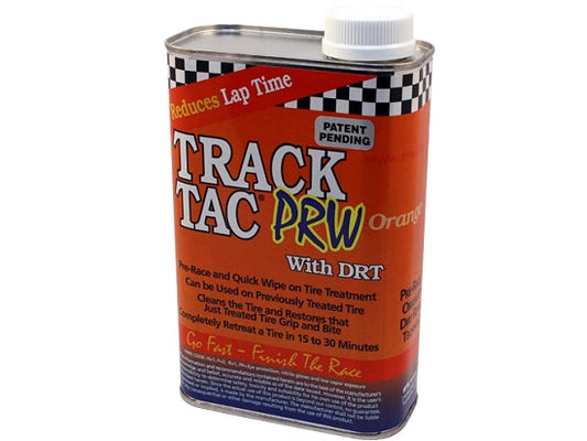 Track-Tac PRW Orange with DRT Quart Pre-Race Tire Wipe - 0-5 Point Softening - Dirt/Asphalt