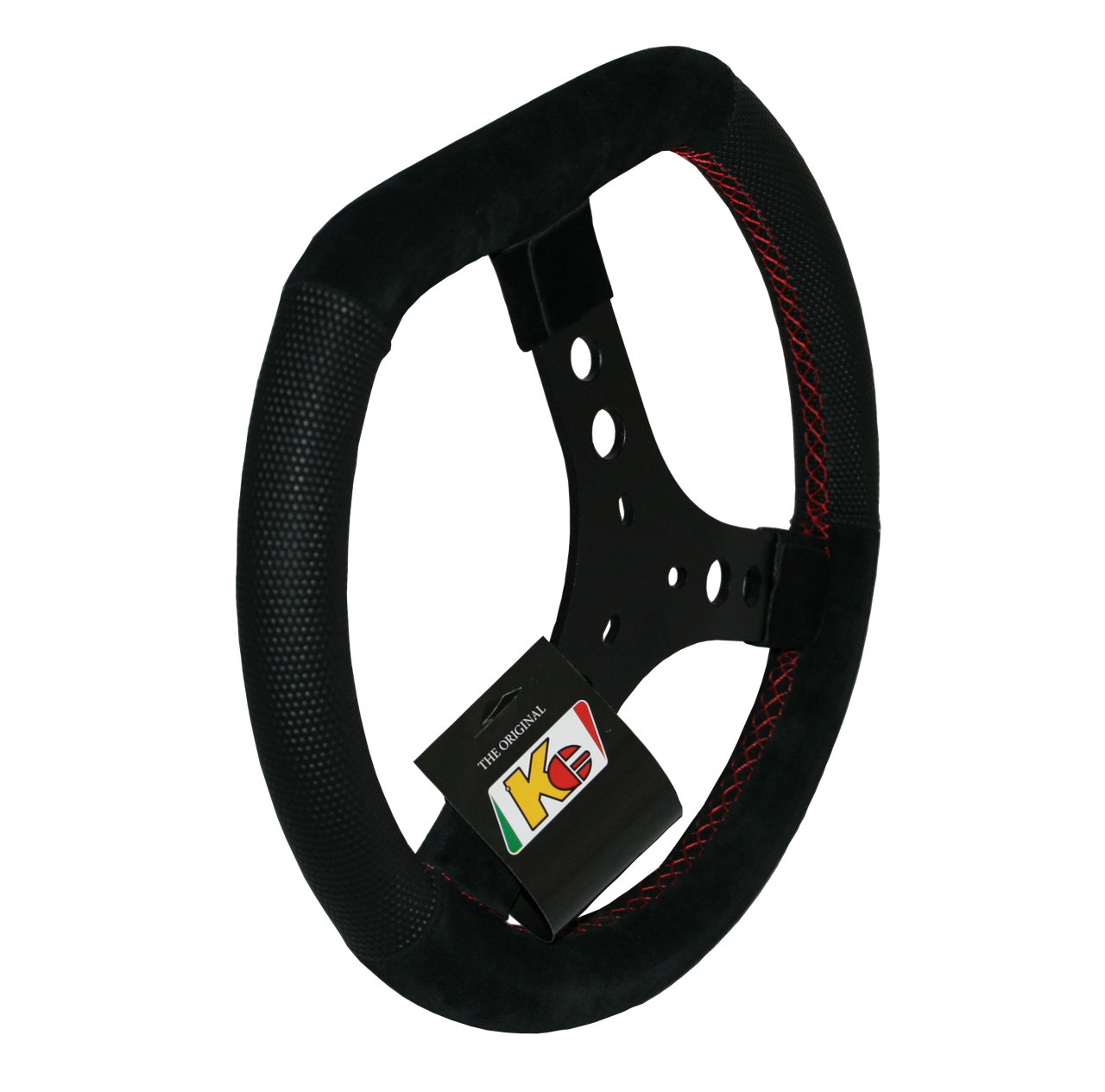 KG Flat-Top Steering Wheel - 330mm Black Leather - Sprint Racing