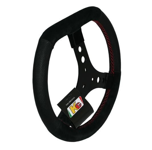 KG Flat-Top Steering Wheel - 330mm Black Leather - Sprint Racing
