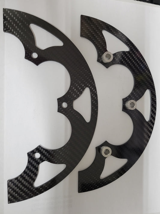 Premium Carbon Fiber Sprocket Guides 8.5 Inch Set for Kart Hubs