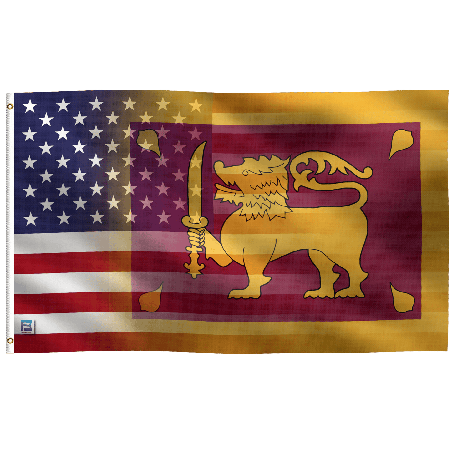 Sri Lankan American Hybrid Flag