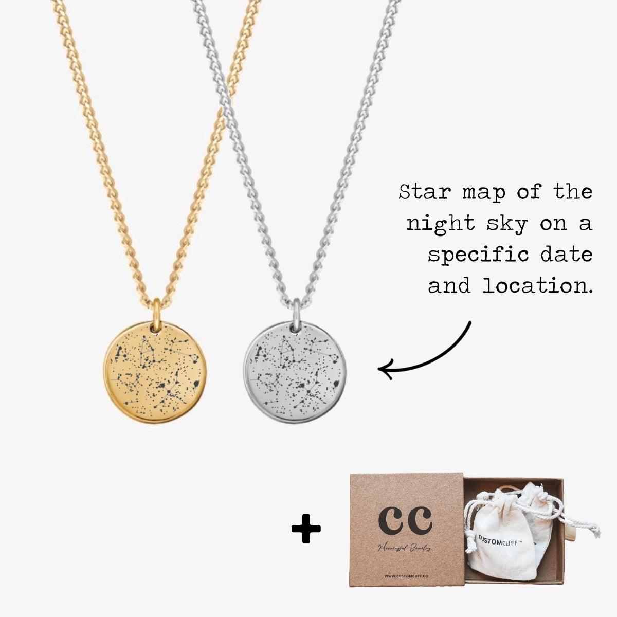 Custom Star Map Necklace Set