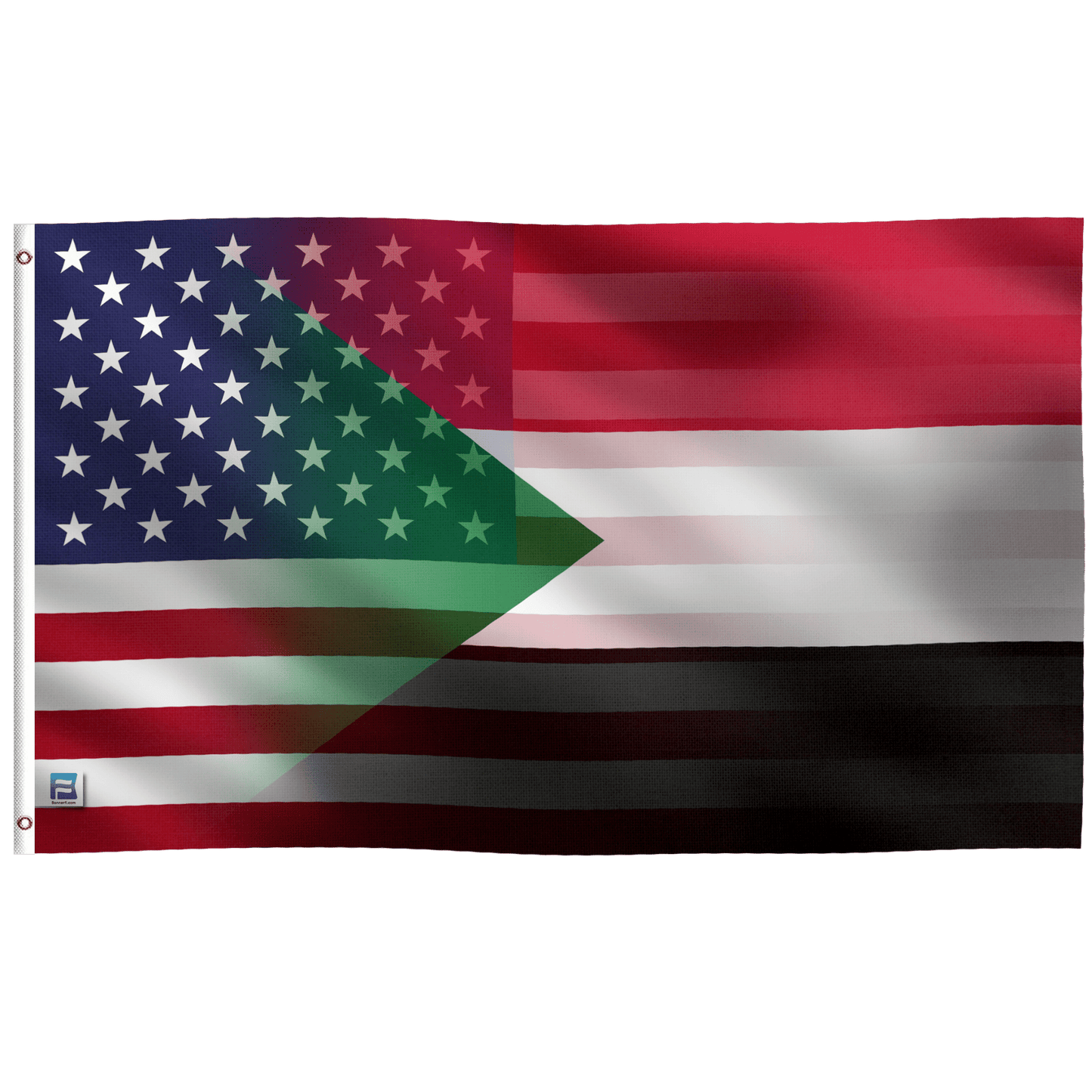 Sudanese American Hybrid Flag