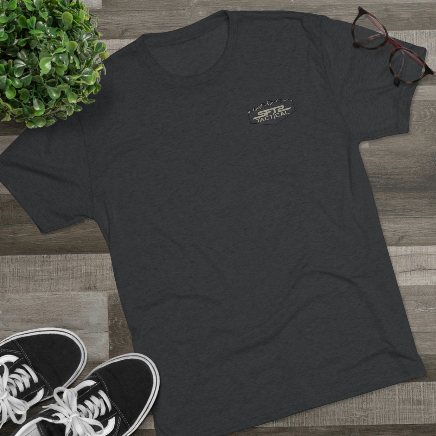 Camo Logo Mountain - Tri-Blend Crew Tee