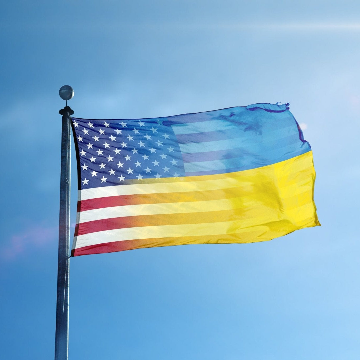 Ukrainian American Hybrid Flag