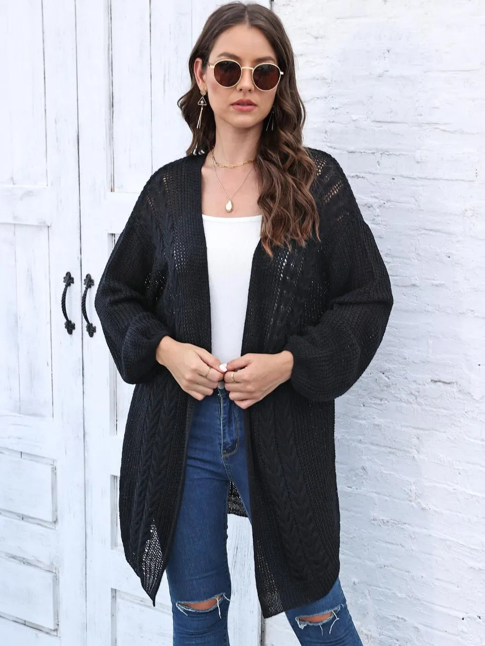 Women's Spring and Autumn New Woven Sweater Loose Casual Sweater Jacket